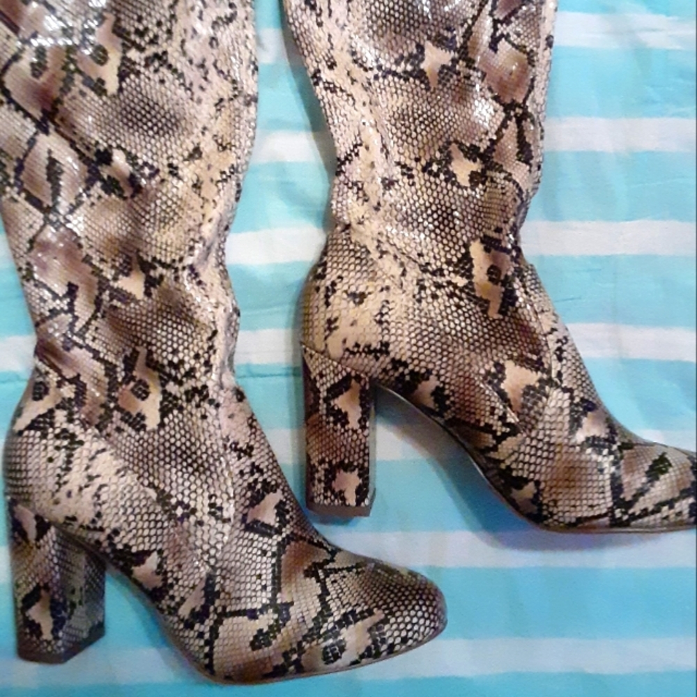 Over The Knee Snakeskin Boots